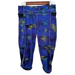 Athleta Printed Capri Leggings Size M - Multicolor Abstract Pattern Activewear
